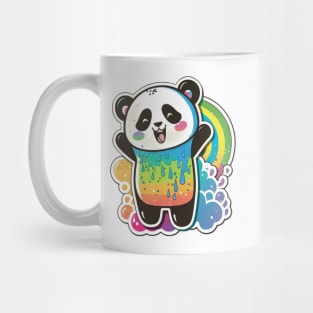 Cute Cartoon Panda Rainbow Colourful Funny Kawaii Mug